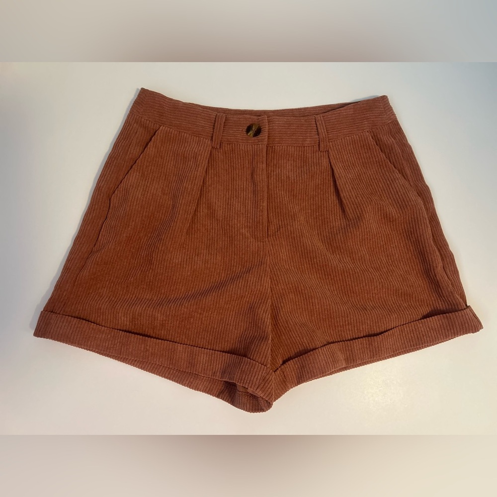 Women's Corduroy Shorts in Rust